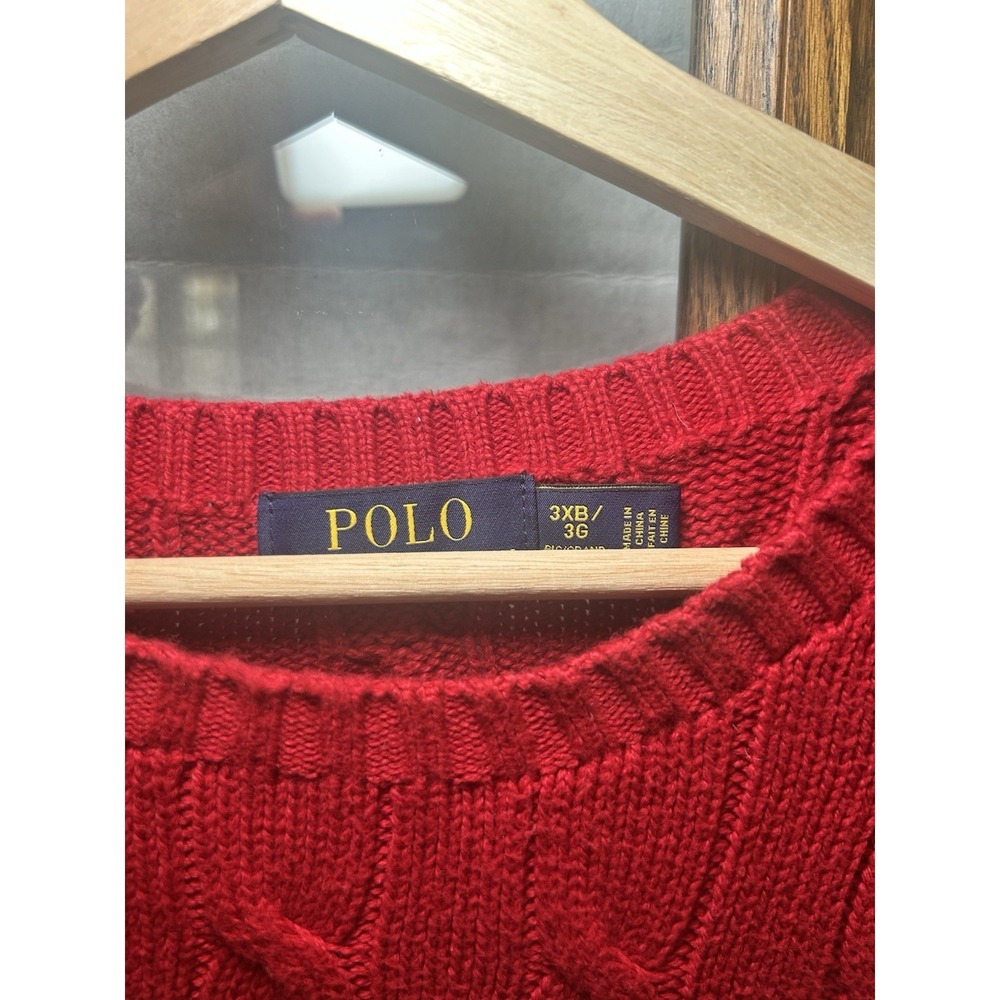 POLO BY RALPH LAUREN PONY MENS RED SWEATER 3XL 100% COTTON BLUE Pony - Picture 3 of 10